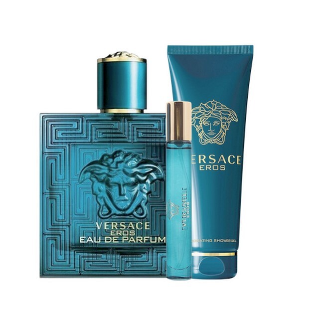 Versace - Eros Eau de Parfum Sæt - 100 ml Edp + 10 ml Travel Spray + Shower Gel