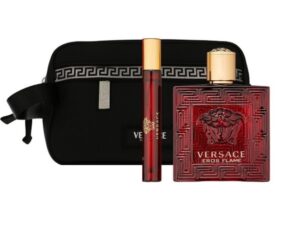 Versace - Eros Flame Eau de Parfum Sæt 100 ml + Travel Spray + Taske