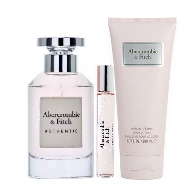 Abercrombie & Fitch - Authentic Woman Sæt - 100 ml Edp - 15 ml Edp - Body Lotion