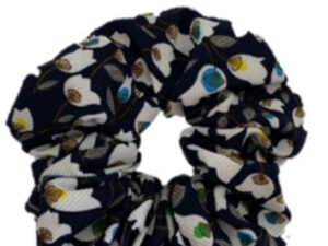JA-NI Hair Accessories - Hair Scrunchie, The Navy Flower