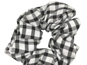 JA-NI Hair Accessories - Hair Scrunchies, The Black Wide Checkered