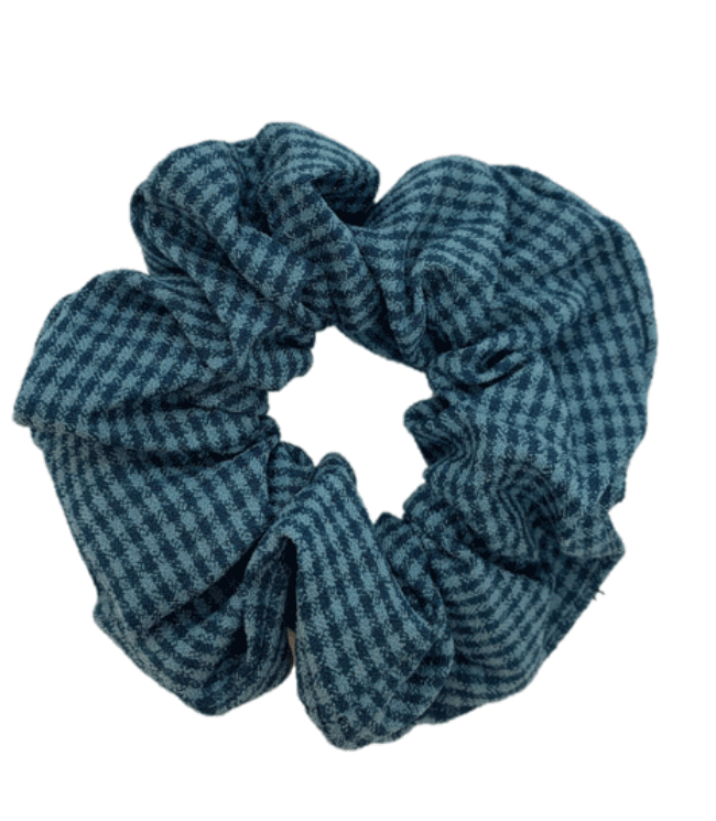 JA-NI Hair Accessories - Hair Scrunchies, The Blue Thin Checkered JA-NI Hair Accessories - Hair Scrunchies, The Blue Thin Checkered