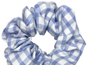 JA-NI Hair Accessories - Hair Scrunchies, The Blue Wide Checkered