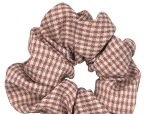 JA-NI Hair Accessories - Hair Scrunchies, The Pink Thin Checkered