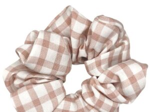 JA-NI Hair Accessories - Hair Scrunchies, The Pink Wide Checkered