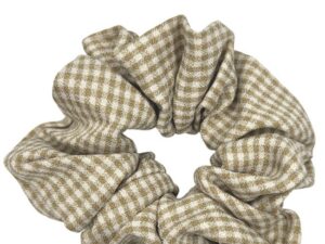 JA-NI Hair Accessories - Hair Scrunchies, The Sand Thin Checkered